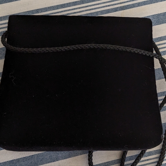 Vintage Christmas Santa Amanda Smith Velvet embroidered Crossbody Purse Bag - Picture 6 of 13